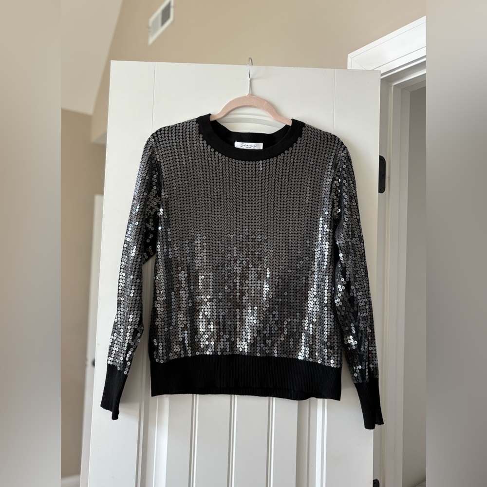 Siani Milano - Long Sleeve Black Sequin Sweater